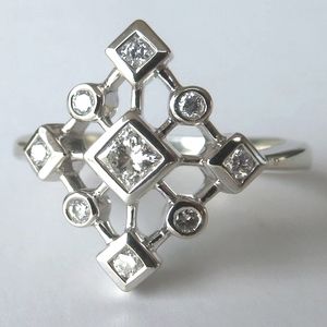 Diamond 14K White Gold Snowflake Ring